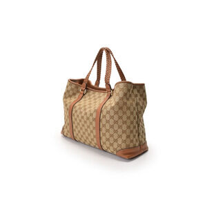 Gucci canvas brown bag tote GG